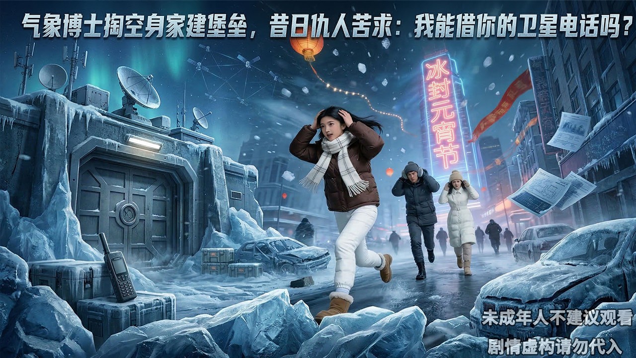 气象专家预警全球冰封却被嘲笑，她掏空家产建防空洞，灾难降临全世界傻眼！【冰封元宵节】#末日生存 #极寒末世 #囤货堡垒 #天天剧场