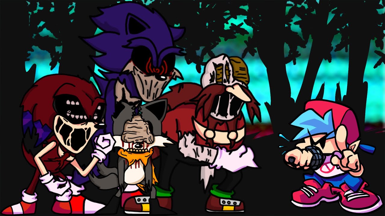 FNF Triple Trouble but Sonic and the souls swapped places