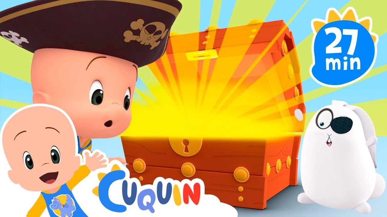 Baús pirata do Cuquin | Aprenda as cores com Cuquin e Fantasma | Vídeos educativos para crianças