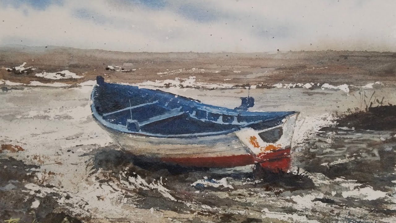 How to paint sea board in watercolour 
