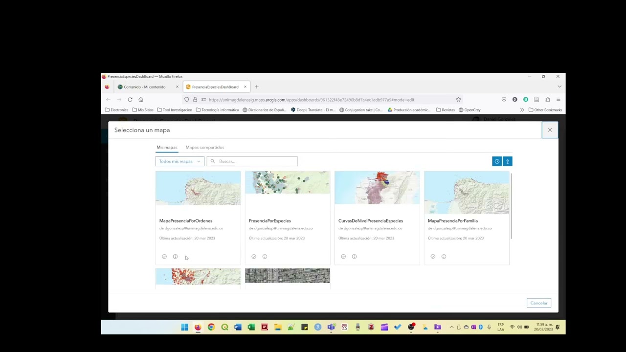 Creado un DashBoard con ArcGIS online