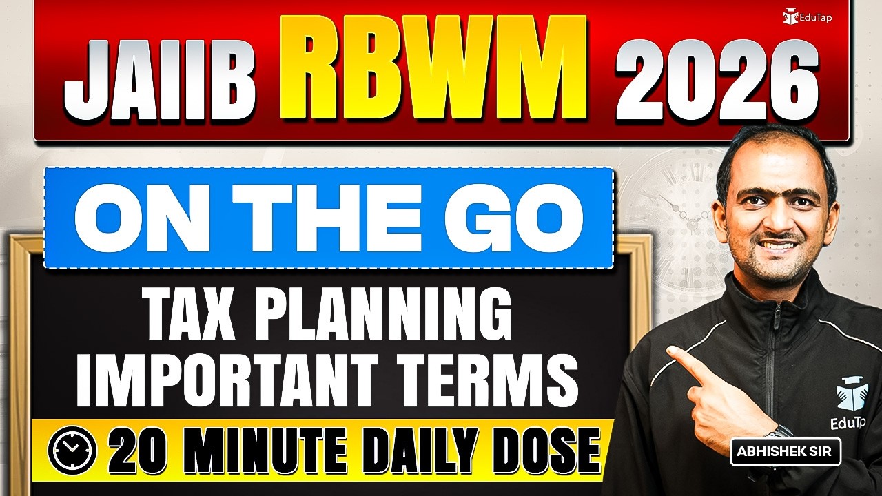 JAIIB RBWM Online Free Classes 2026 | Tax Planning Concept & Question | JAIIB May 2026