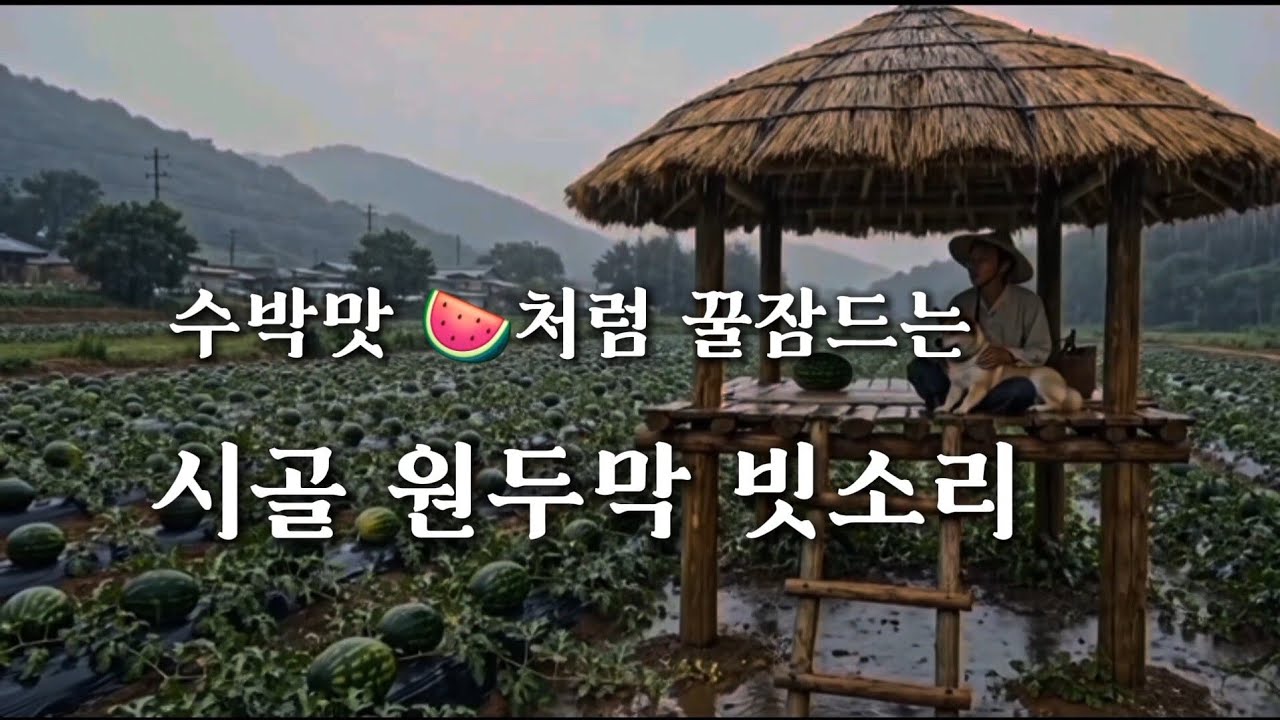 수박맛 처럼 꿀잠드는 시골 원두막 빗소리 ASMR