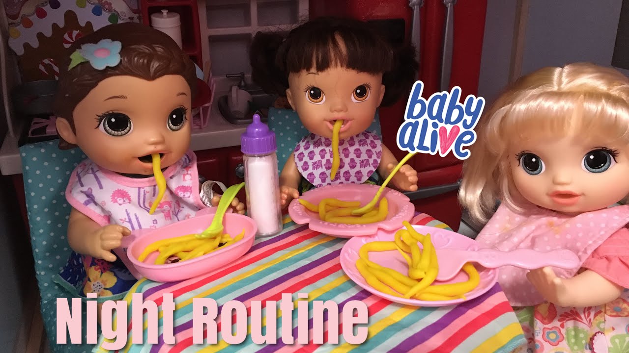 BABY ALIVE Night Routine Brushing Teeth, Dinner,  and Story Time 😴
