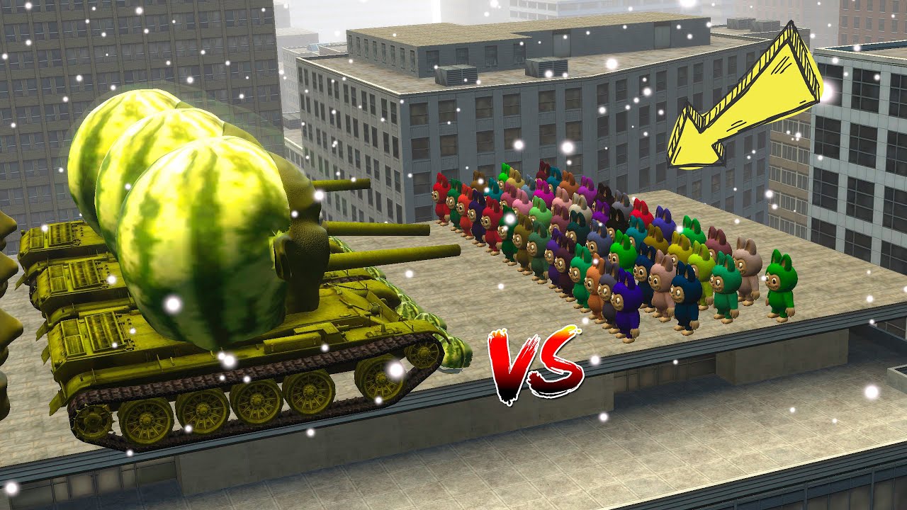 Lin Gang Melon Family vs Labubu Family in Garry's mod!