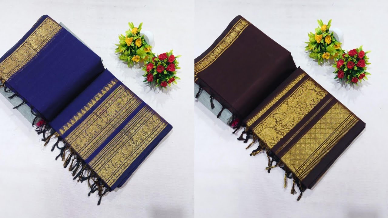 New arrivals of kanchi cotton sarees🦚 Whatsapp: 9486877976 #trending #purecotton 