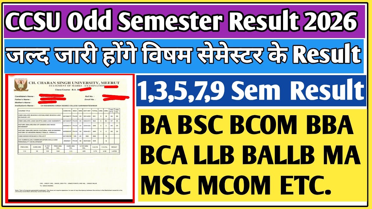 CCS result news update today | CCSU result 2026 | CCS result update | CCSU news update today