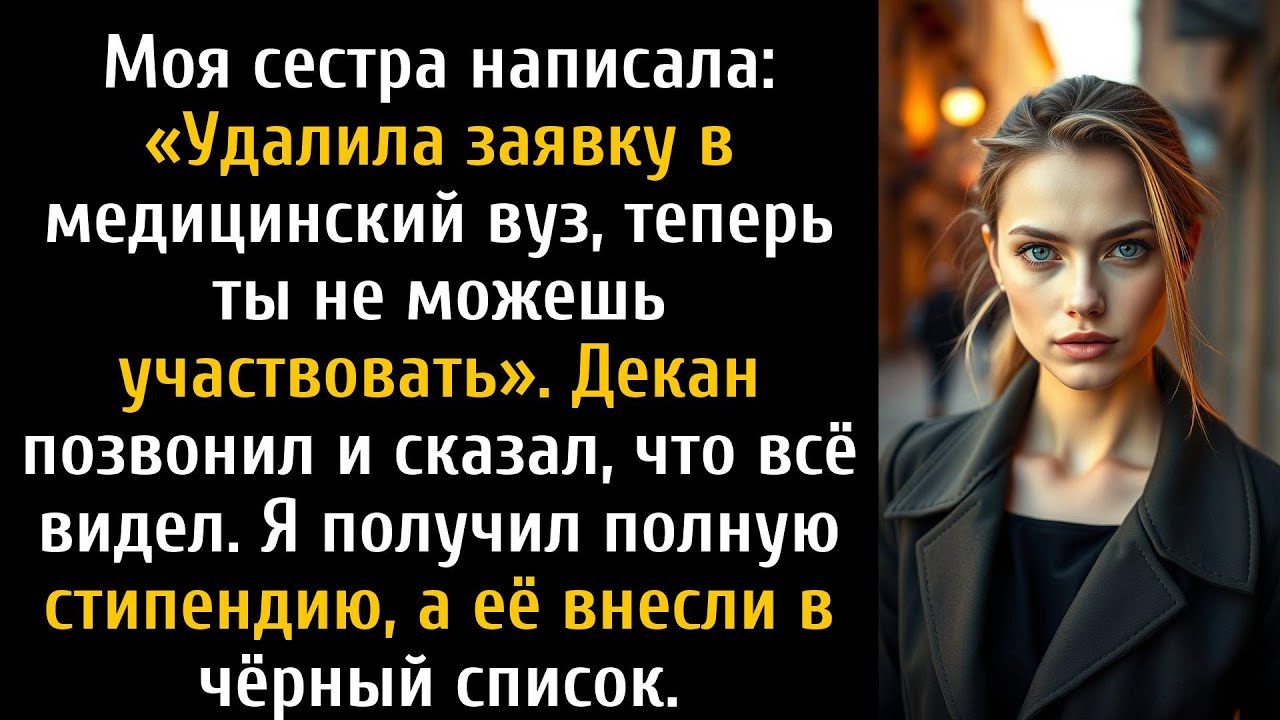 Моя сестра удалила моё заявление в медицинский в то время, как декан смотрел на её экран.