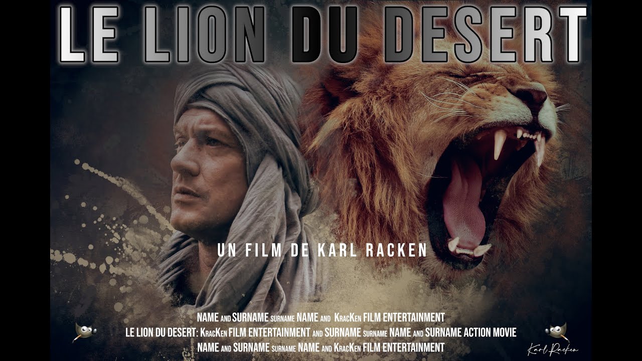 GIMP 2.10.20r1: Affiche Cinéma - LE LION DU DESERT -