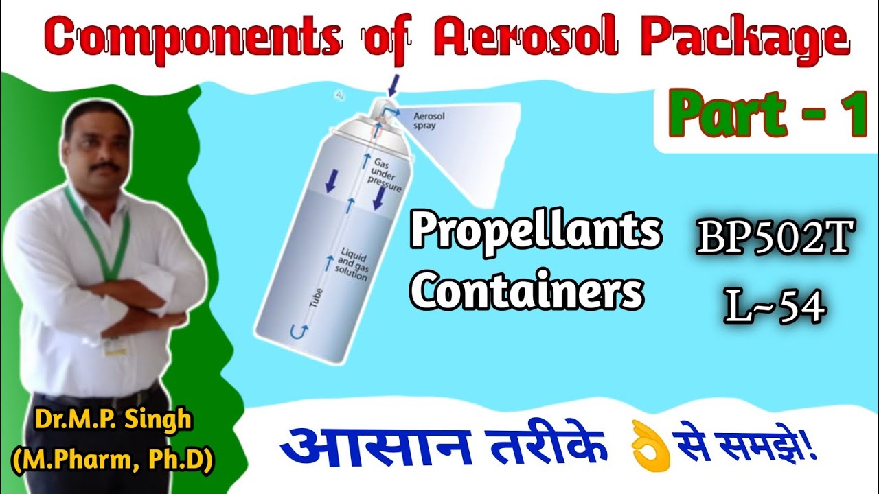 Components of Aerosol Package | Propellants & Containers | Industrial Pharmacy-I | BP502T | L~53