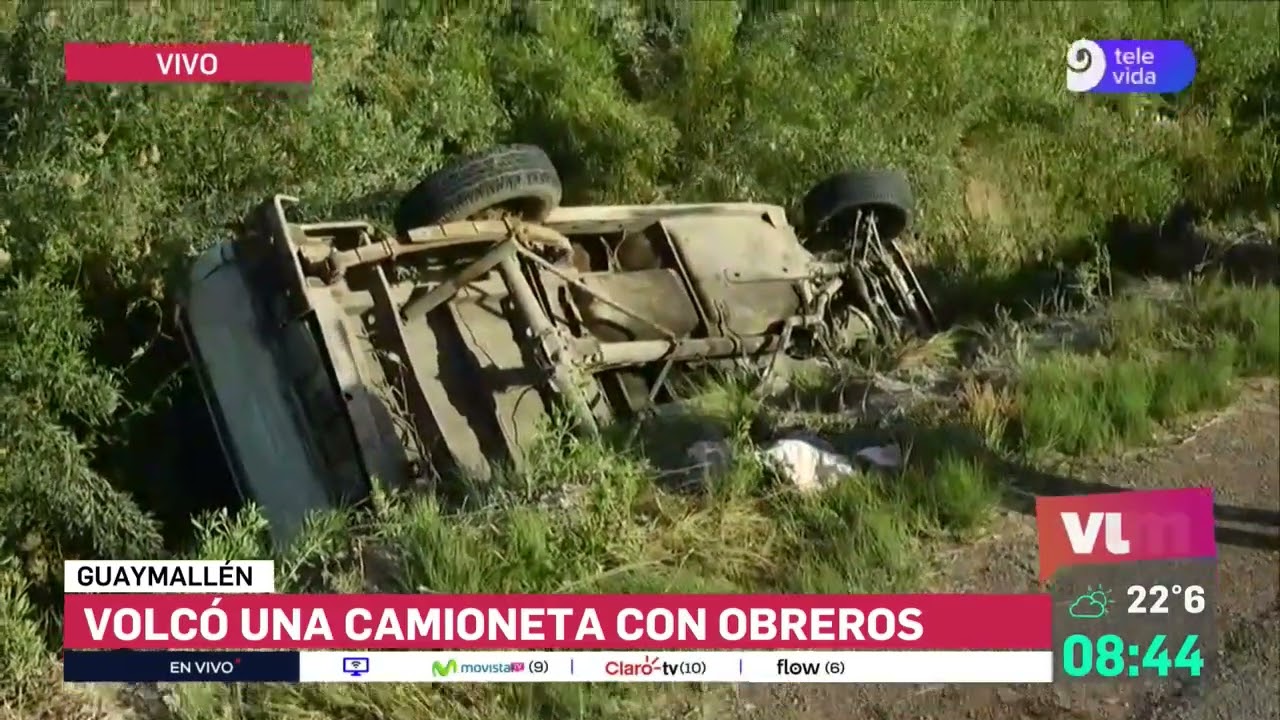 Guaymallén: volcó una camioneta que transportaba obreros y dos terminaron hospitalizados