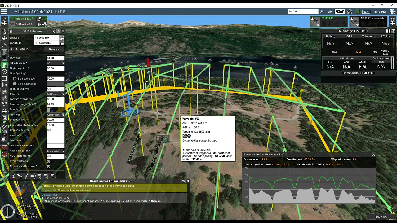 Planning a LIDAR Area Map Mission in UGCS