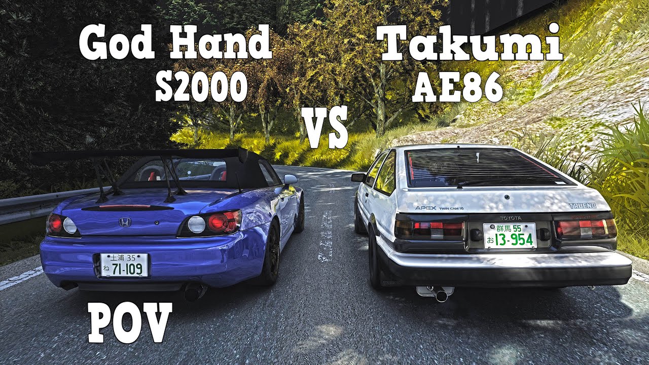 AE86 ⚡ S2000 | Downhill Touge Battle | 頭文字D ハチロク 対 S2000 | Assetto Corsa
