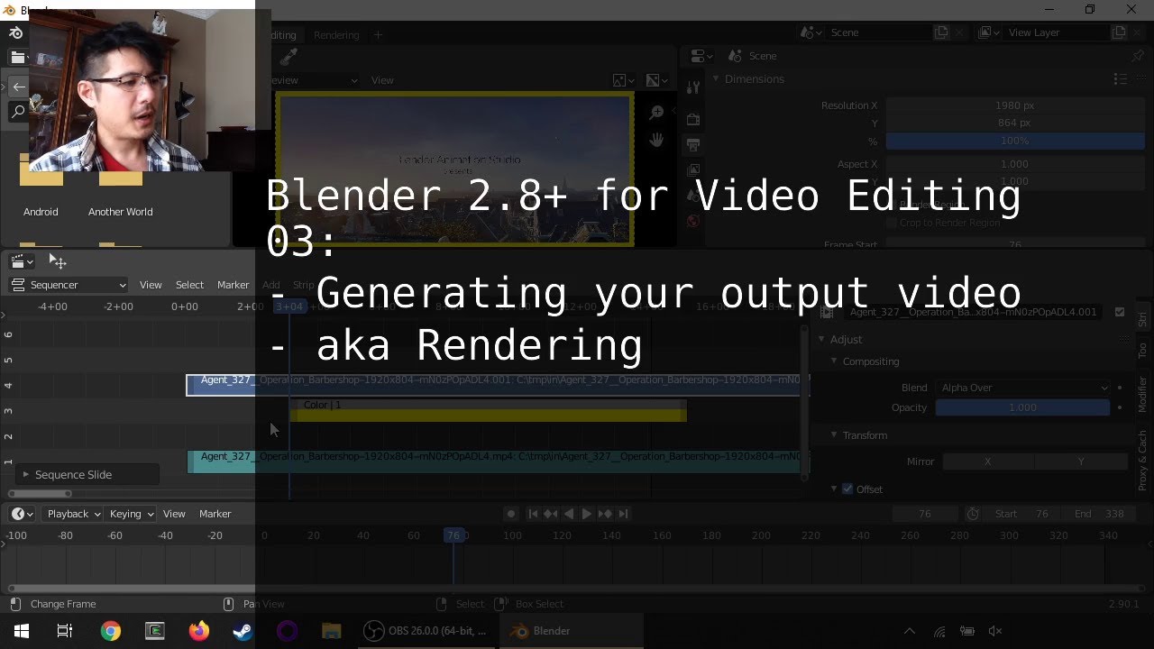 Exporting to MP4 Video in Blender 2.8+'s Video Sequence Editor (03)