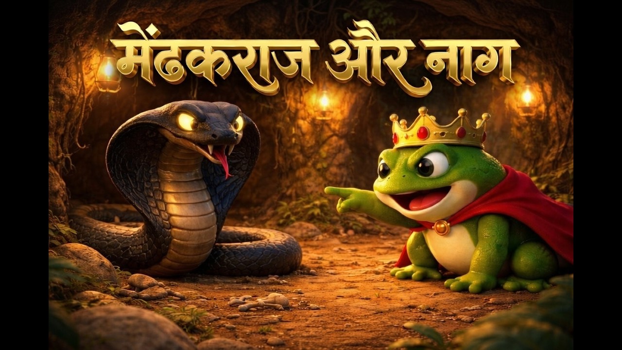मेंढकराज और नाग | Panchatantra Moral Story in Hindi | 3D Animated Kids Story | Frog King Story