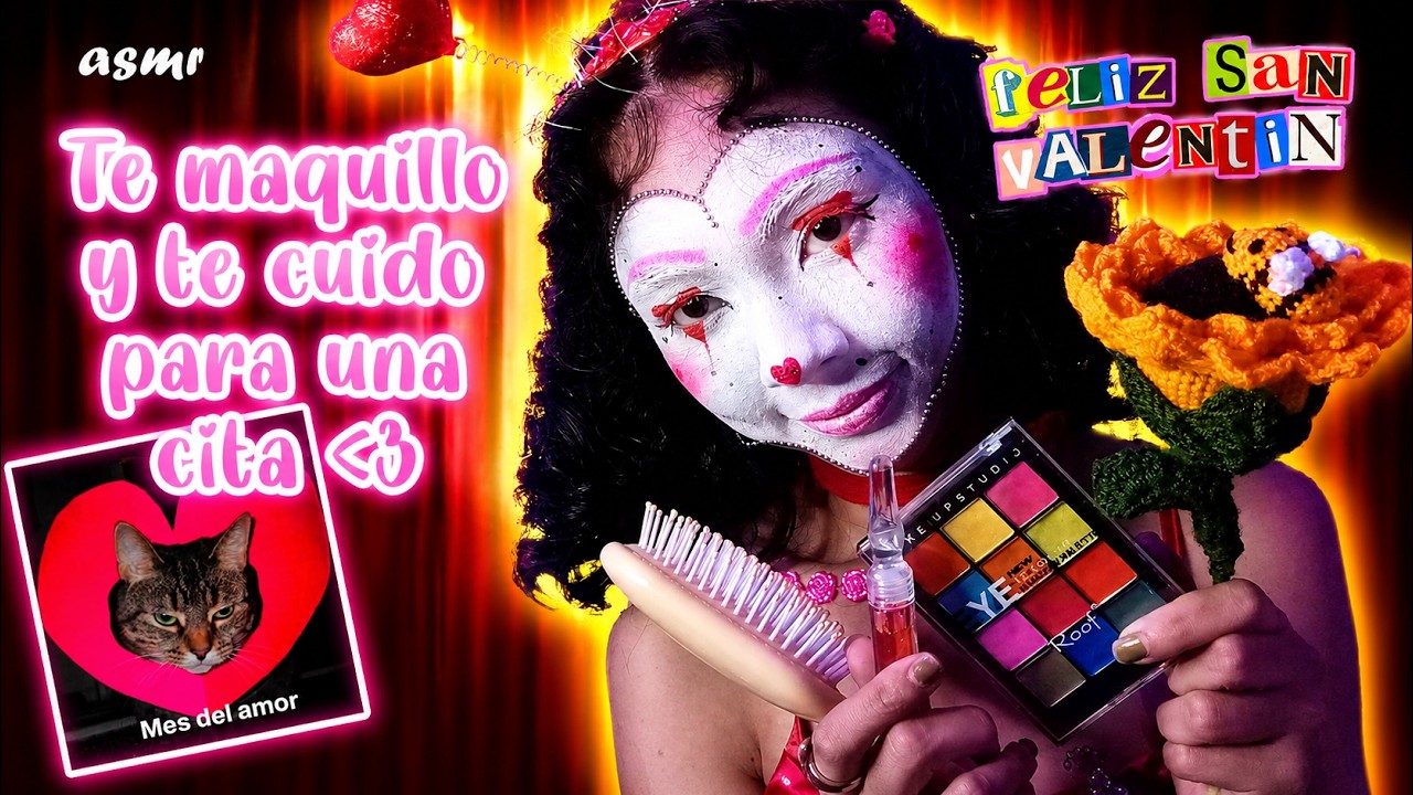 ASMR 🎧 San Valentina💘 te MAQUILLA para tu CITA 😻 | ROLEPLAY cuidado personal, maquillándote