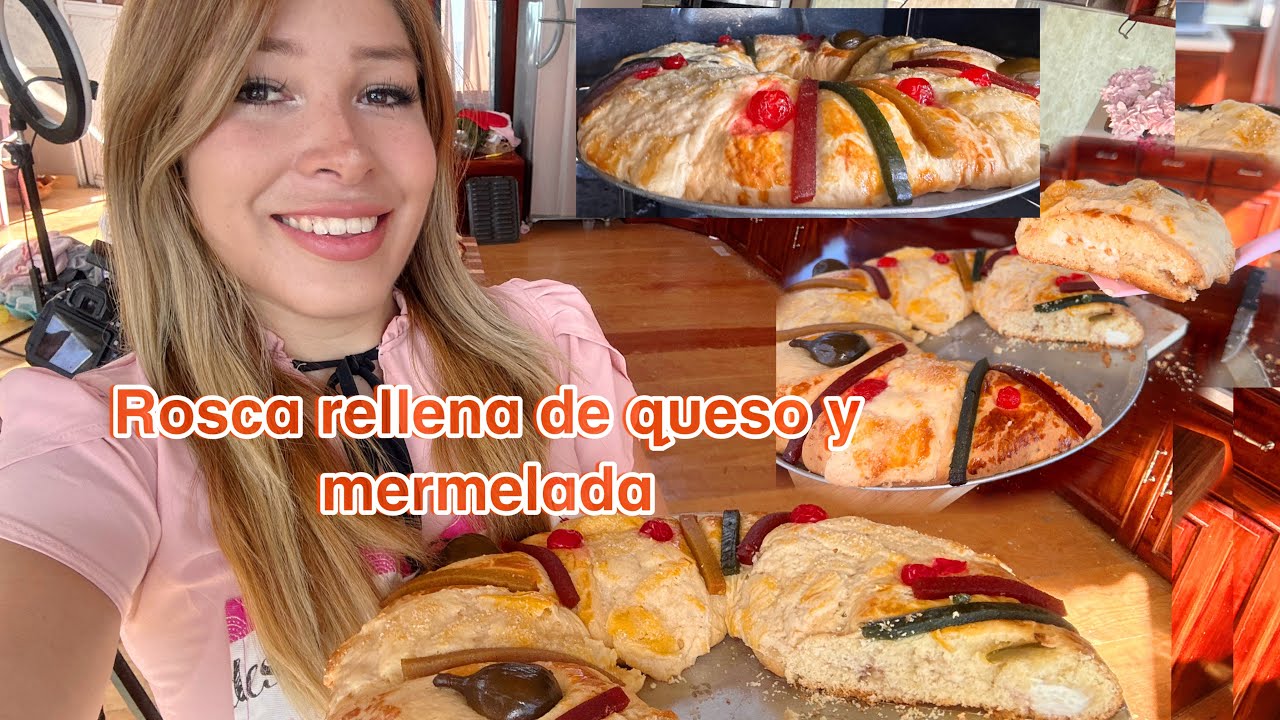 ROSCA RELLENA DE QUESO Y MERMELADA DE FRESA/ receta completa paso a paso