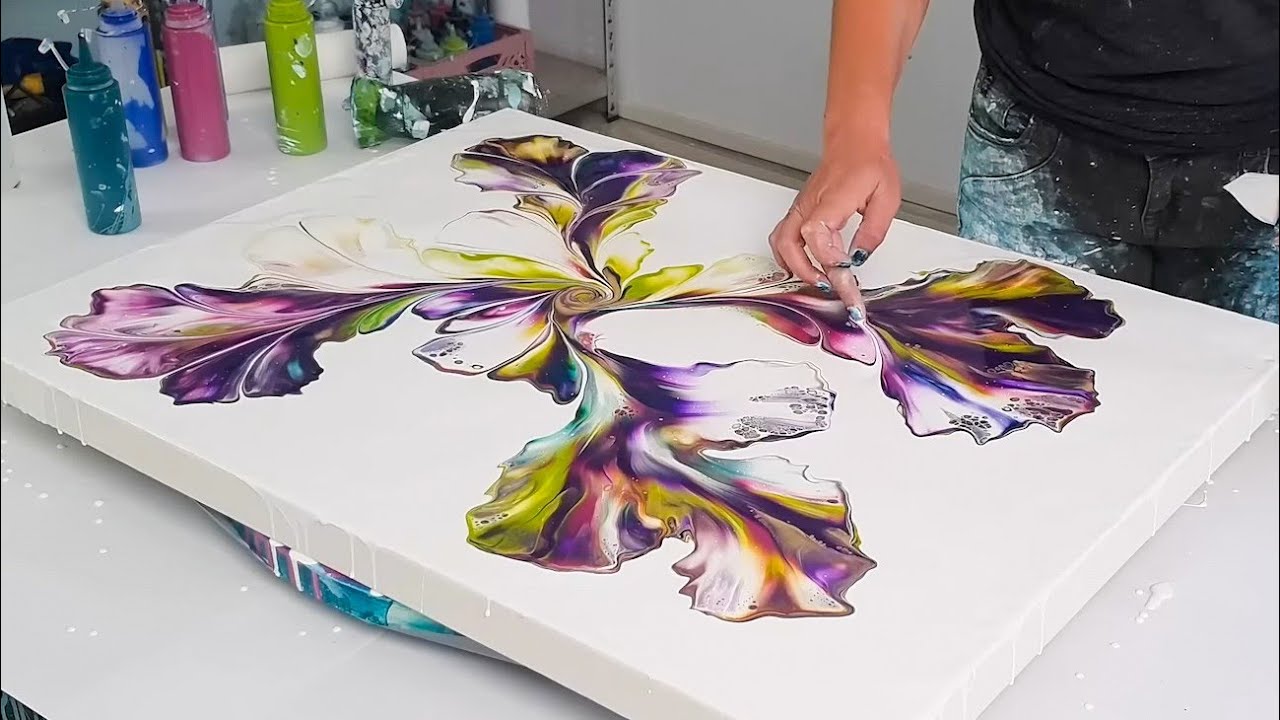New Absolute FAV Colorpalette!! / Full of life ~ Botanical Acrylic Pour Painting
