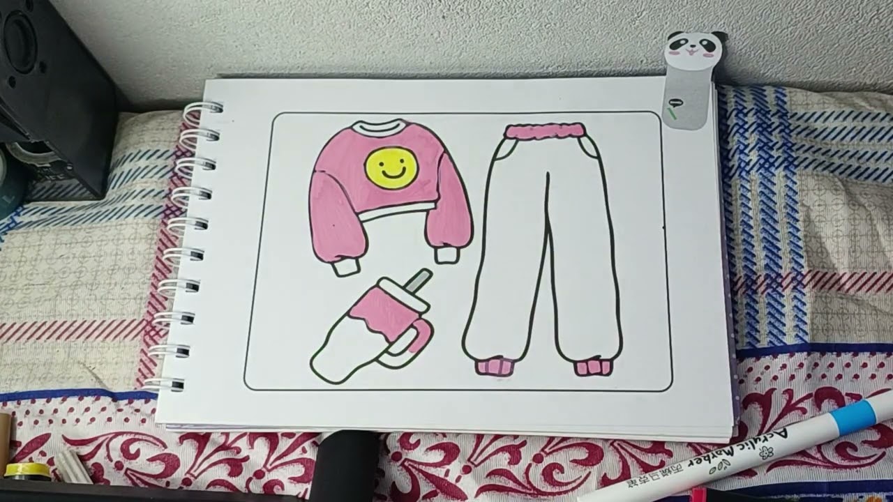 Fashion vibes pintei um lindo conjunto de moletom e o copo térmico tudo combinando 🤩 