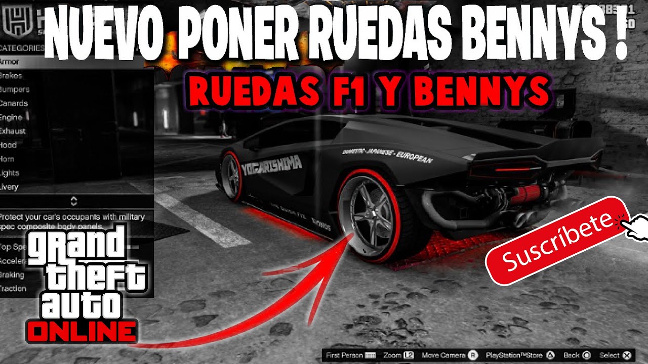 COMO MODEAR COCHES EN GTA 5 ONLINE - LLANTAS DE BENNYS