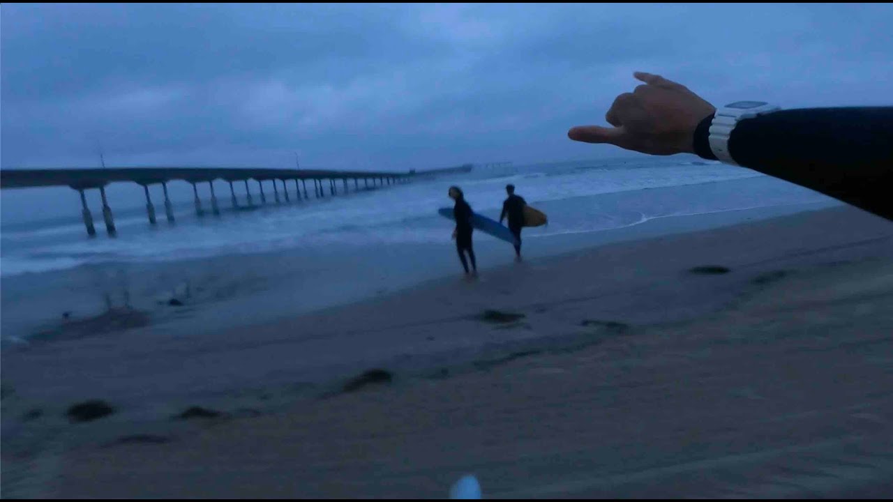 surfing ocean beach slump before winter storm!