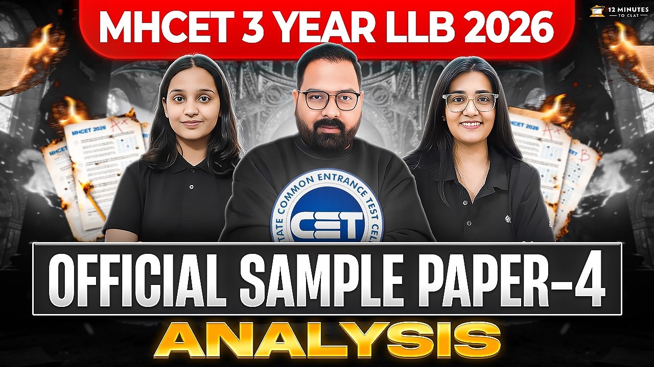 MHCET 3-Year LLB 2026 🛑 Official Sample Paper 4 Complete Solution & Analysis