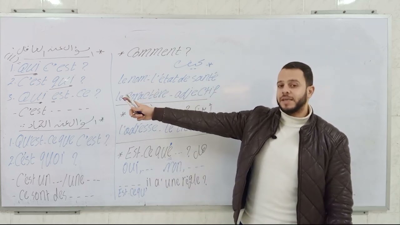 شرح الدرس الاول الوحده التانيه فرنساوى اولى ثانوى الترم الاول \ قواعد الدرس الاول الوحده التانيه