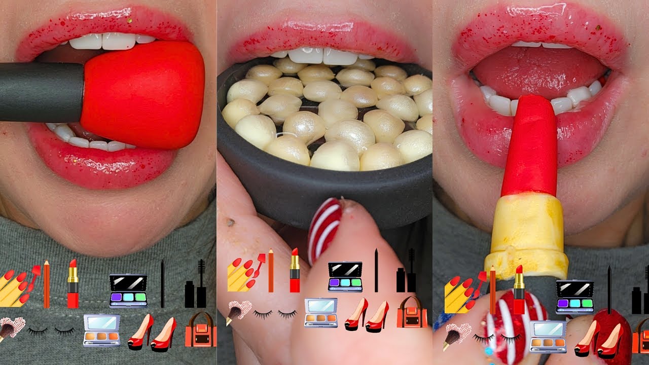 ASMR Eating EDIBLE MAKEUP HANDBAG & SHOE FONDANT 먹방