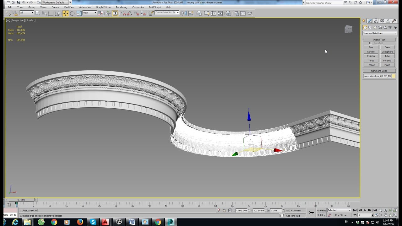 3D MAX MODELING ARC CEILING DECOR, NO PLUGIN, VERY EASY,  DOWNLOAD 3D MODEL FREE
