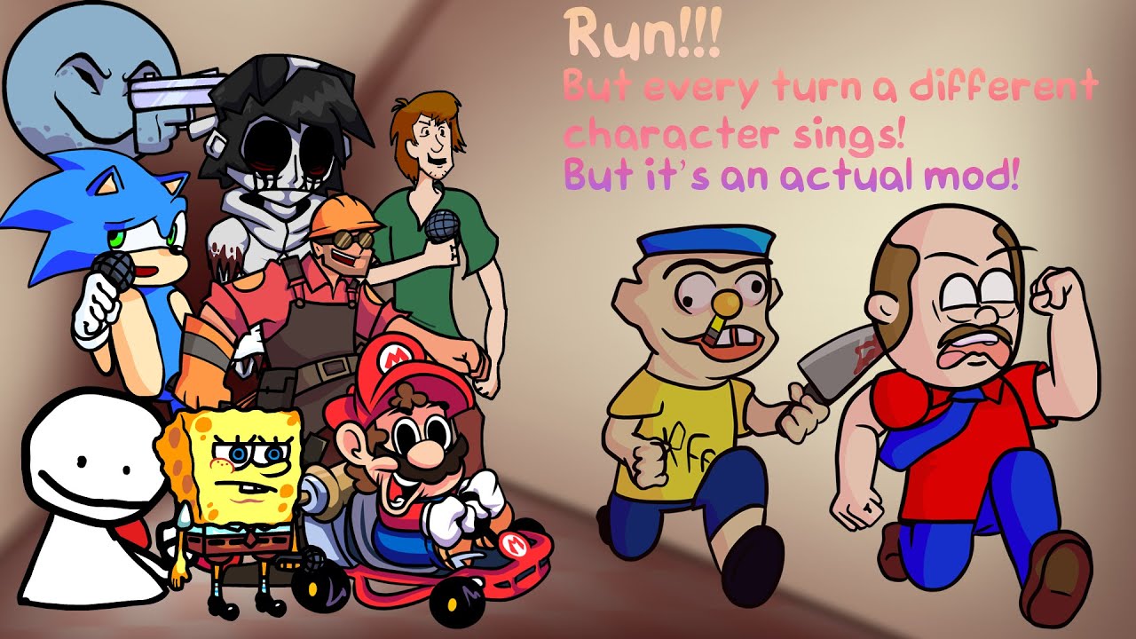 Run!!! BETADCIU but it's an actual mod! (Run!!! but everyone sings but it's an actual mod) - FNF
