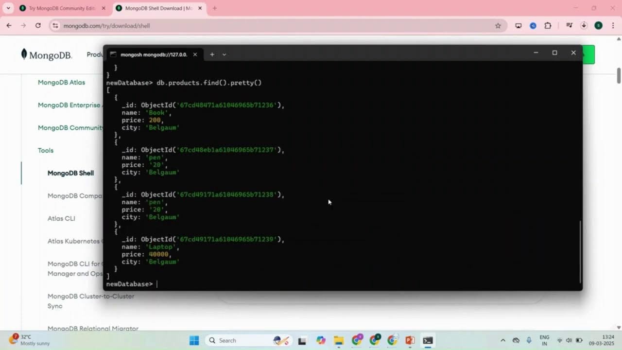 Use MongoDb from terminal full details
