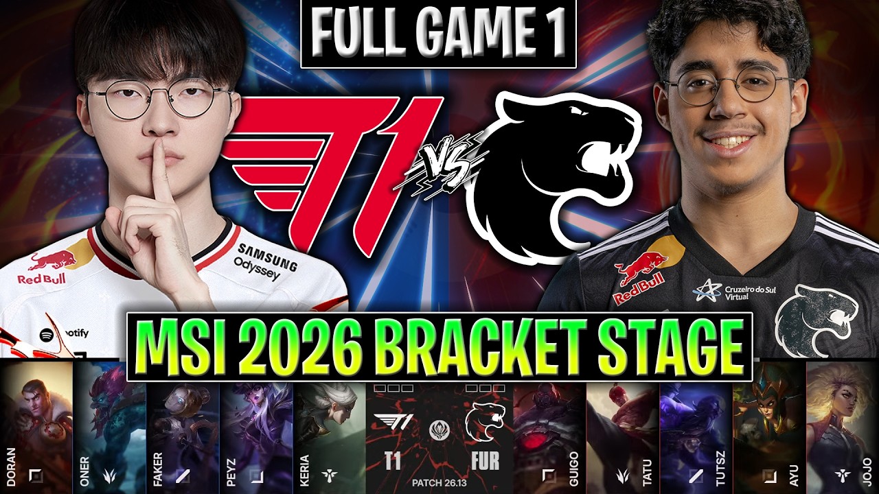 T1 vs FUR GAME 1 MSI 2026 BRACKET STAGE | FULL GAME | T1 vs FURIA G1 MSI 2026