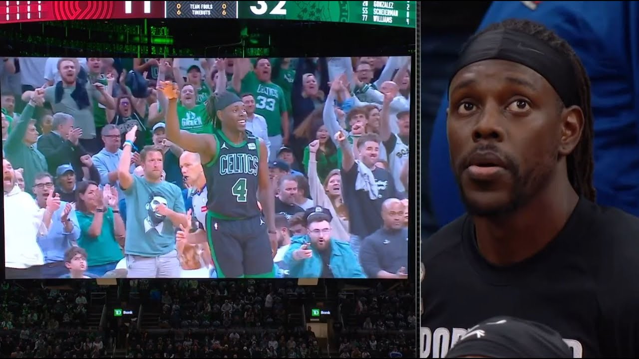 The Boston Celtics with a tribute video to Jrue Holiday