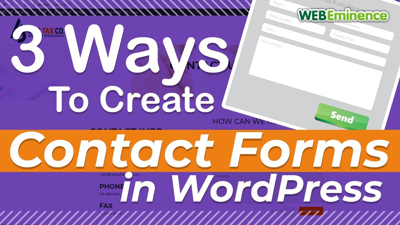 Create Contact Forms in WordPress - 3 Ways To Create Forms -  With and WITHOUT Plugins