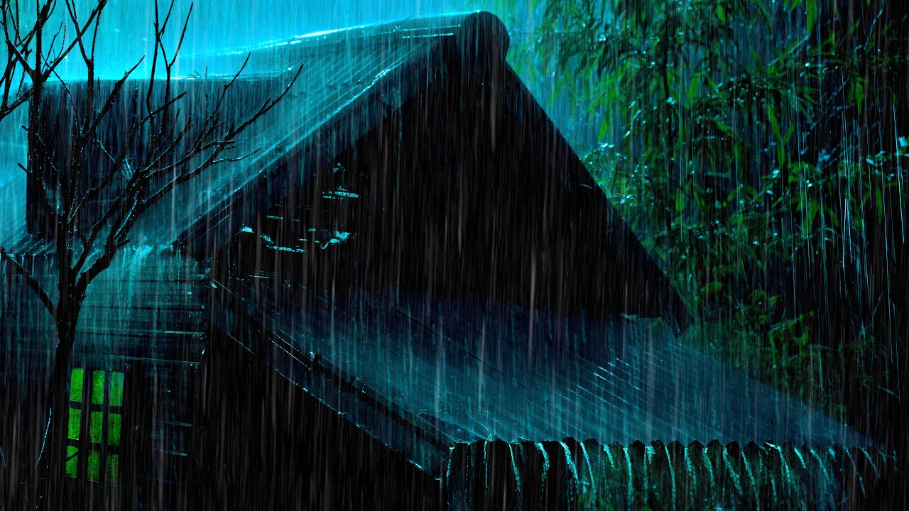Sueño Profundo en una Noche Lluviosa ⚡ Sonidos de Lluvia Intensa y Truenos Relajantes
