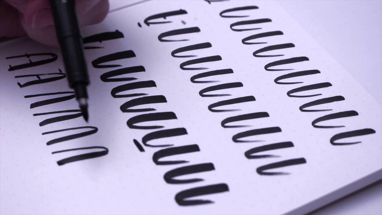 Felt Tip Brush Calligraphy Drills