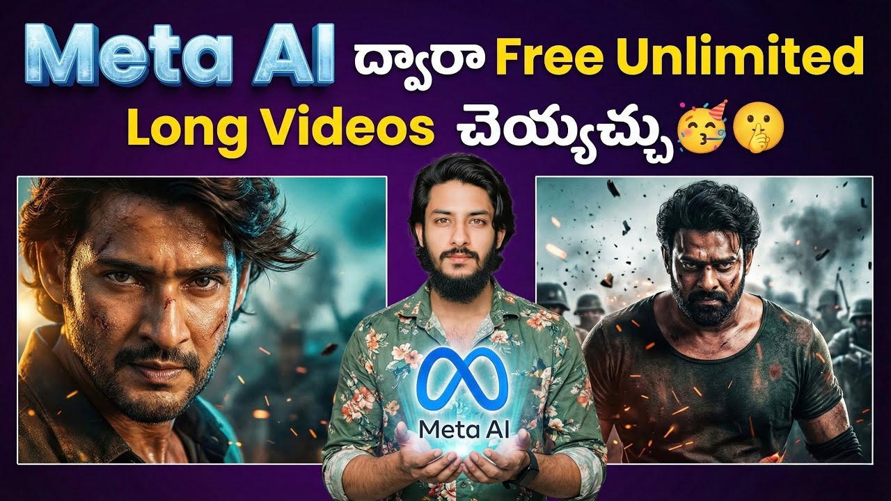 Meta AI Video Generator Telugu 2026 🤫🔥 Create Free Long Videos (Full Tutorial)