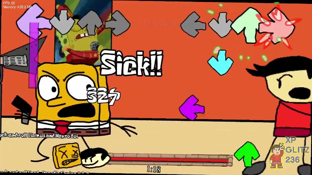 FNF VS Spongebob Parodies Rock and Roll with RevengeGlitz