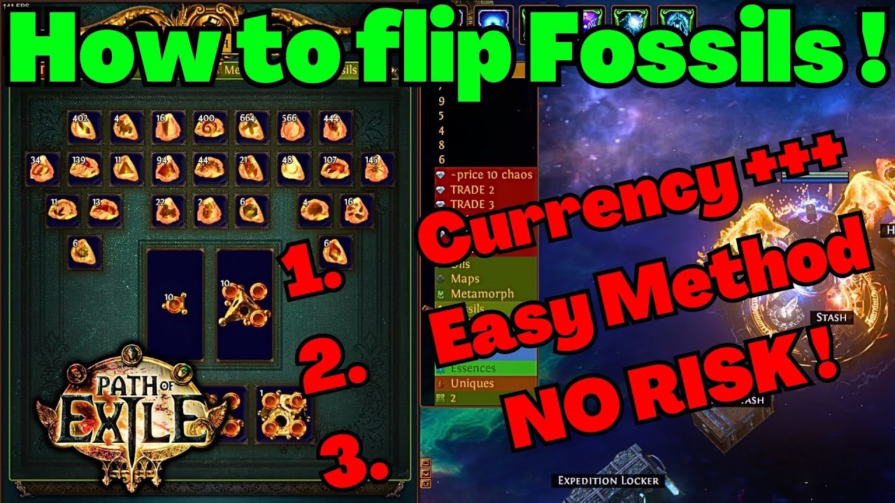 [3.21] How to flip Fossils on POE ! Easy Currency maker without any Risk ! For Beginners !