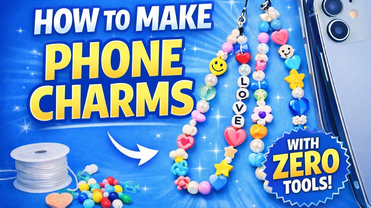 How to make Phone charms | no fancy tools needed | easiest way for beginners 🫶🏻✨