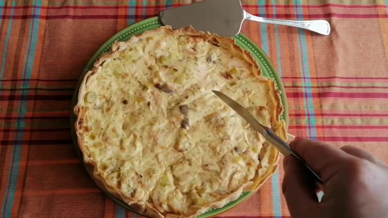 Quiche de salm&oacute;n y puerros
