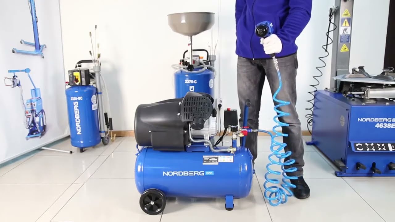 Поршневой компрессор 50 л, 410 л/м, 220В, 2.2 кВт, (прямой), масляный Nordberg ECO NCE50/410V