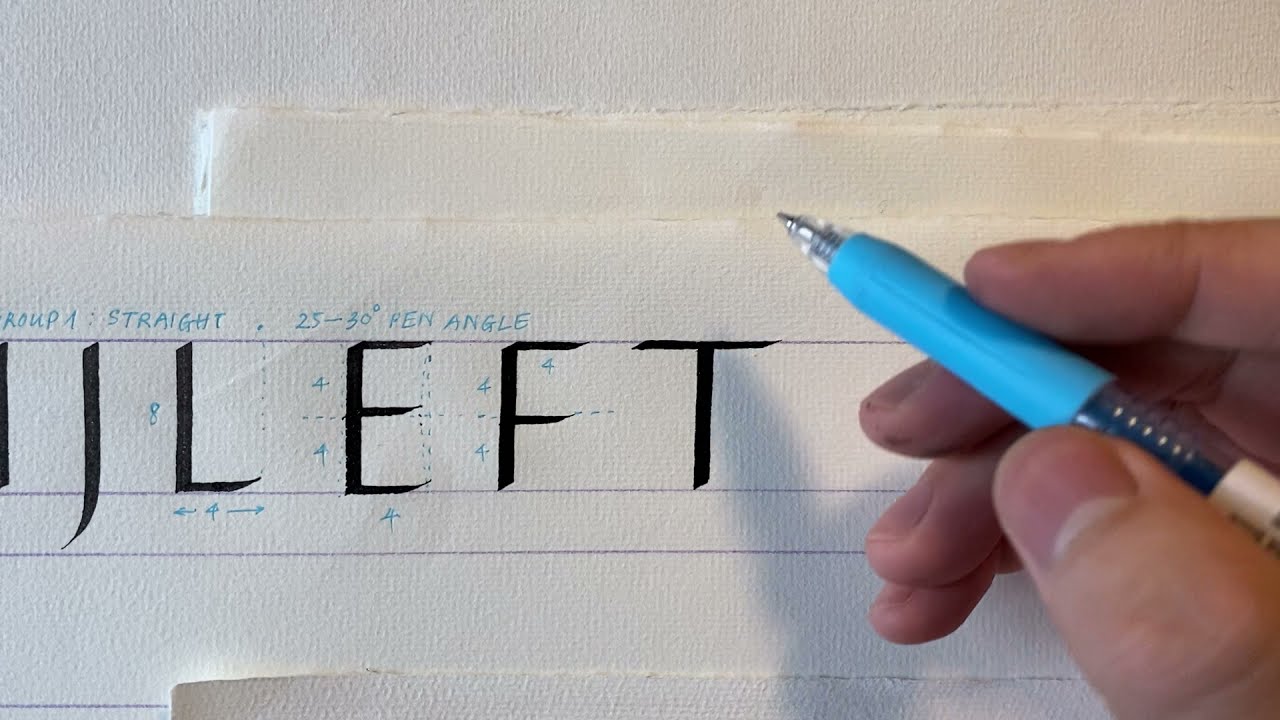 Introduction to Roman Calligraphy - Lesson 5: Group 1 (I, L, E, F, T, H, J, K)