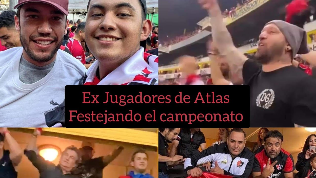 EX JUGADORES DE ATLAS FESTEJANDO EL CAMPEONATO( VIGON, PAVEL PARDO, NEGRO MEDINA, ROMANO, VUOSO,ETC)