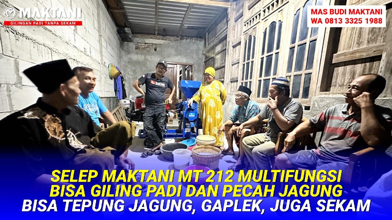 Mesin Giling Padi Multifungsi MAKTANI MT212 DStarter Bisa Giling Padi, Pecah Jagung, & Tepung Sekam