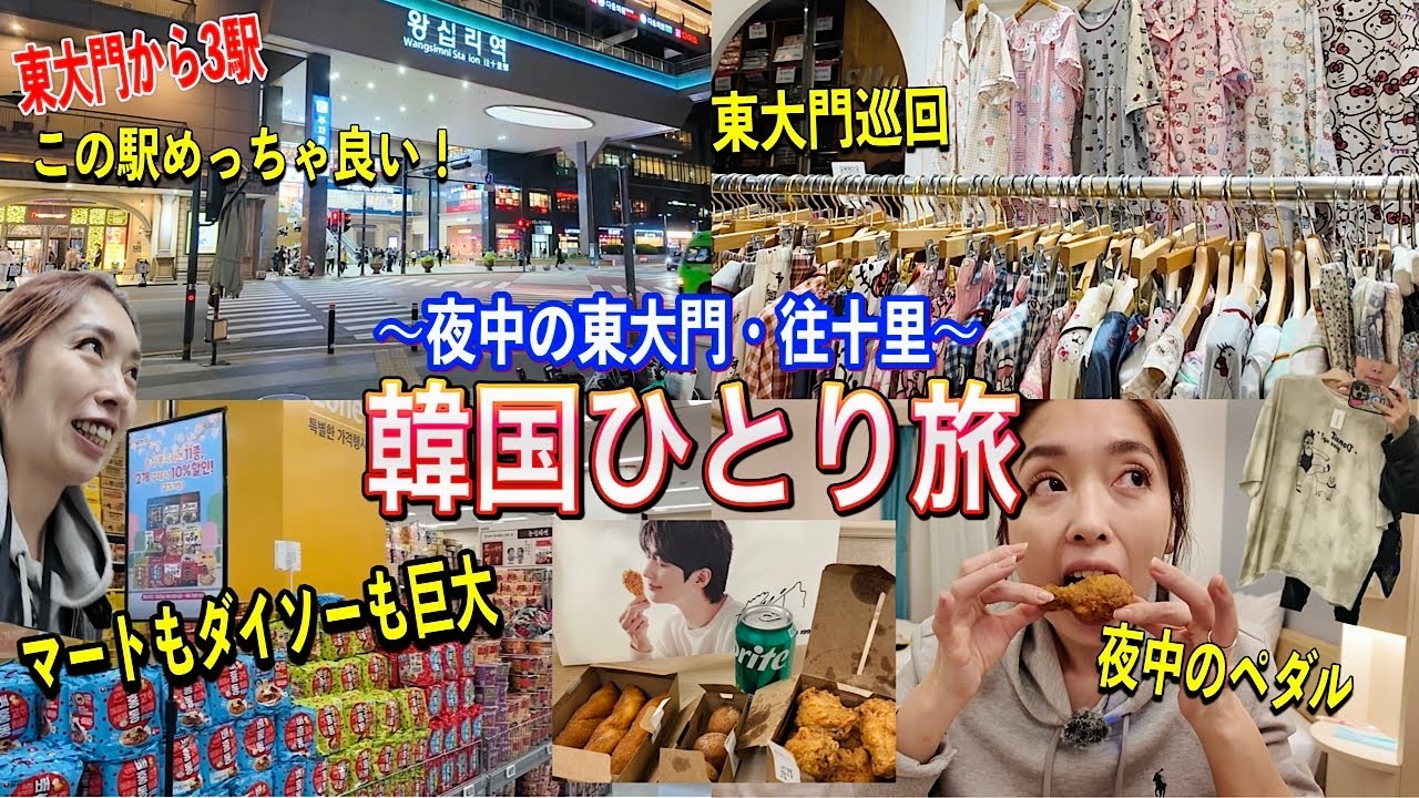 【韓国旅行】この駅良いやん😍買い物しやすくて気に入りました🩷東大門夜活🩷ひとり旅/emart/ダイソー/NYUNYU/MIMILINE
