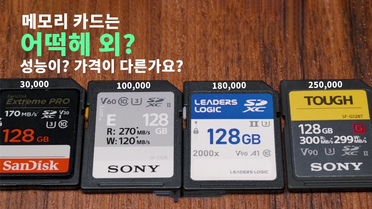 메모리카드를 보는 방법과 카드별 성능 테스트 나에게 맞는 적절한 메모리카드는?
