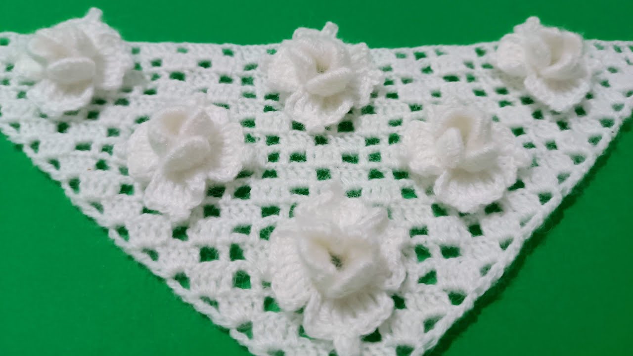 GELİN ÇİÇEĞİ TASARIM ŞAL YAPIMI✔️KENDİ TASARIMIM✔️ÜÇ BOYUTLU ZARİF ÖRGÜ ✔️CROCHET DESIGN SHAWLMAKING
