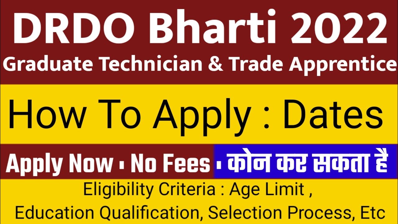 Drdo recruitment 2022 apprentice | drdo apprentice 2022 how to apply