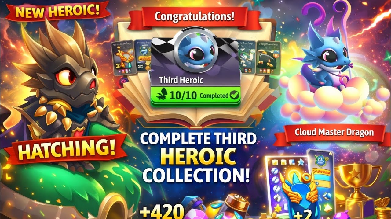 #950. HATCHED HIGH MALICIOUS DRAGON! 🐉 Complete Third Heroic Collection | Dragon City.